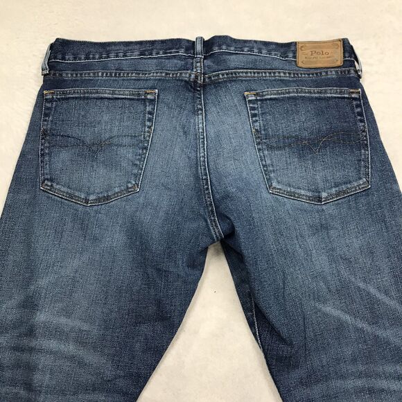 POLO Ralph Lauren Varick Jeans Men 35x30 Slim Straight Whisker Honeycomb Light - Picture 4 of 15